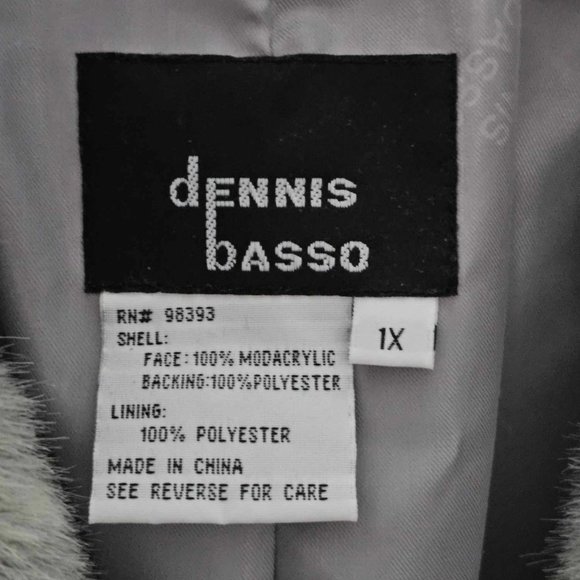 Dennis Basso gray faux fur coat Women’s 1X - Picture 2 of 2